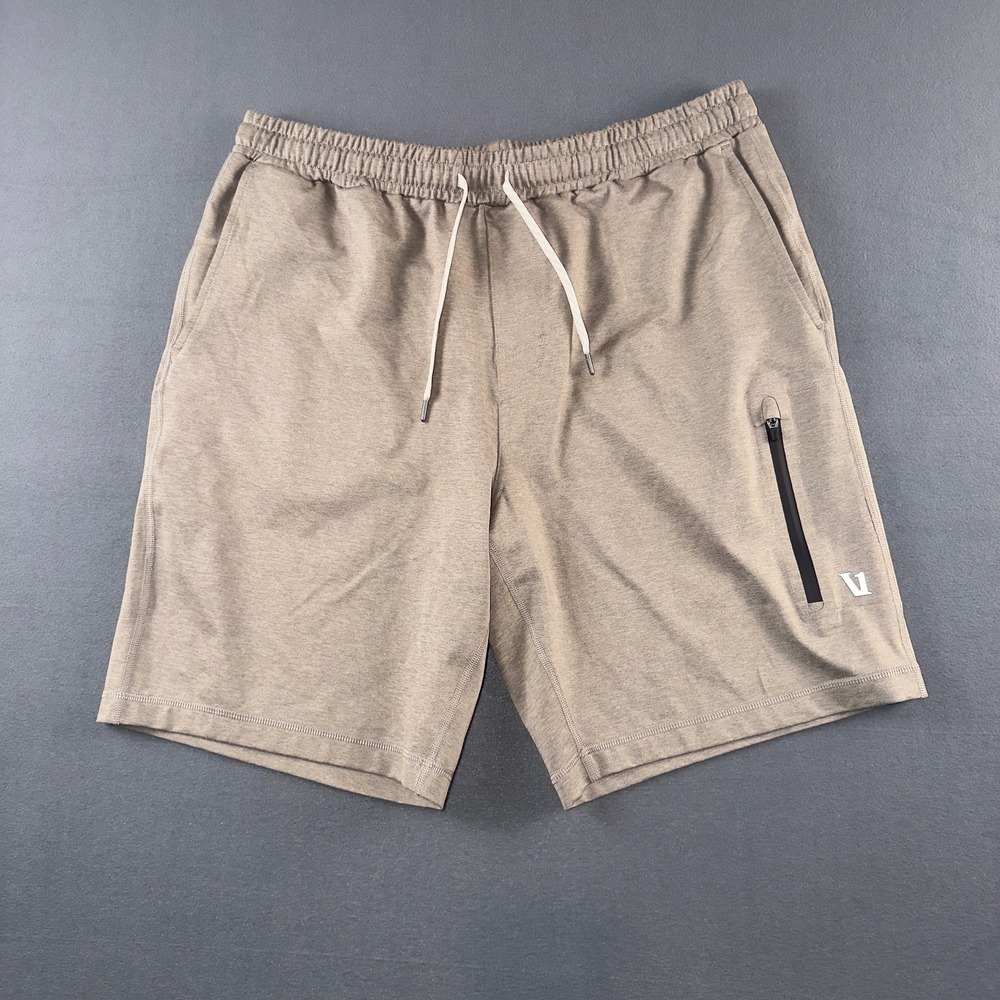 Vuori Mens Sunday Performance Shorts Tan Khaki Heather V3018 Size L